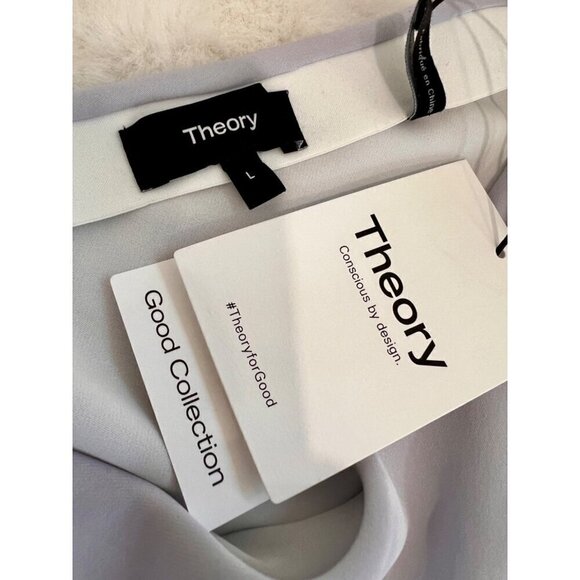 New Theory Size L Slip Skirt in Silk Georgette Light Purple *Stain* - Picture 3 of 11